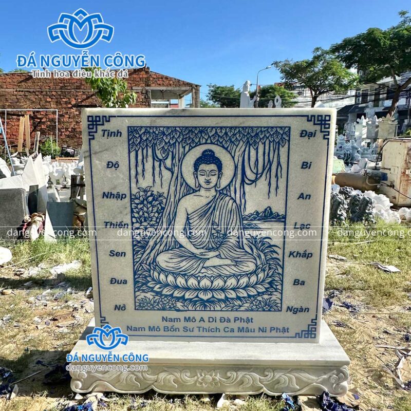 bảng hiệu tranh đá phật thích ca mâu ni cao 1m4