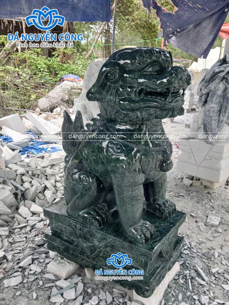 tượng kỳ lân nghê Việt đá xanh ấn độ cao 1m2